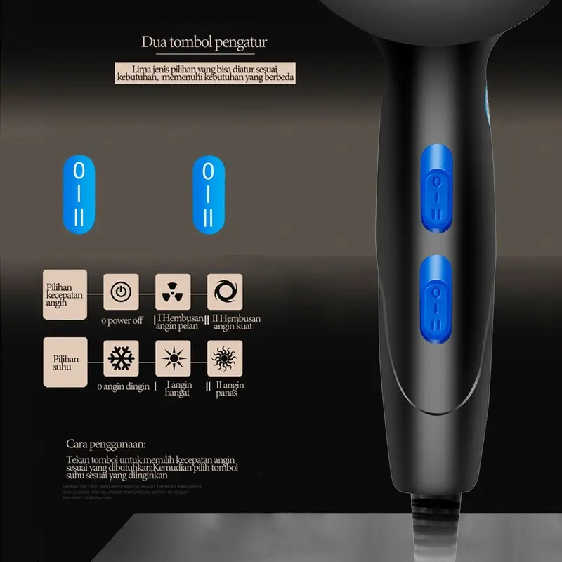 [Ischaindyofc] Paket Bundling Murah Alat Styilling Rambut Hair Dryer HB01 dan Catokan HC 04 3