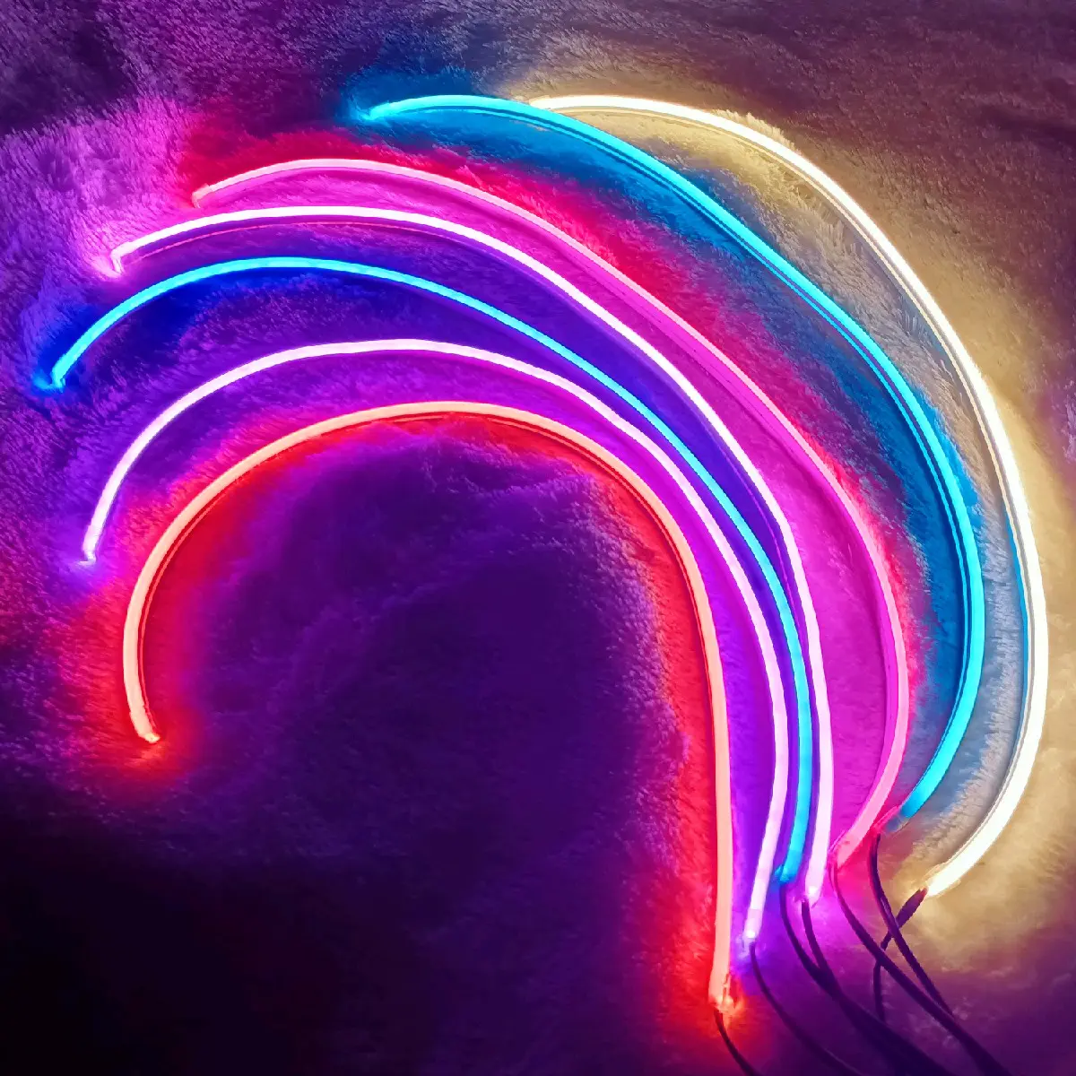 Lampu alis neon fleksibel 60cm Motor dan Mobil tidak berbintik Led alis DRL 12v bisa dipotong Car