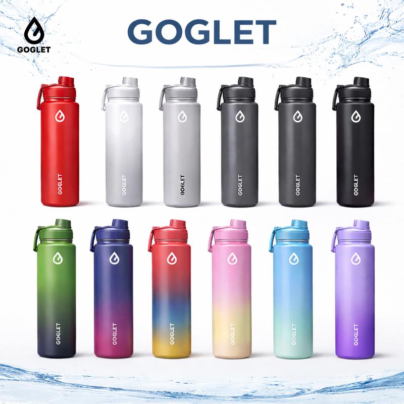 GOGLET Bình Giữ Nhiệt Thể Thao Inox 304 Cao Cấp - Giữ Lạnh 12-24 Giờ, 3 Size, 16