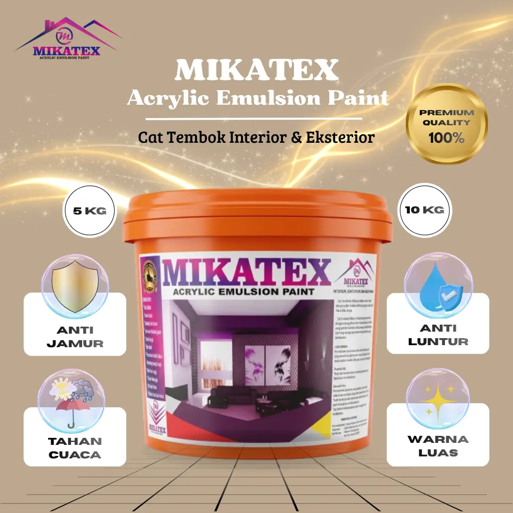 Cat Tembok 10 Kg MIKATEX PAINT Interior Anti Jamur Berkualitas Tahan Lama