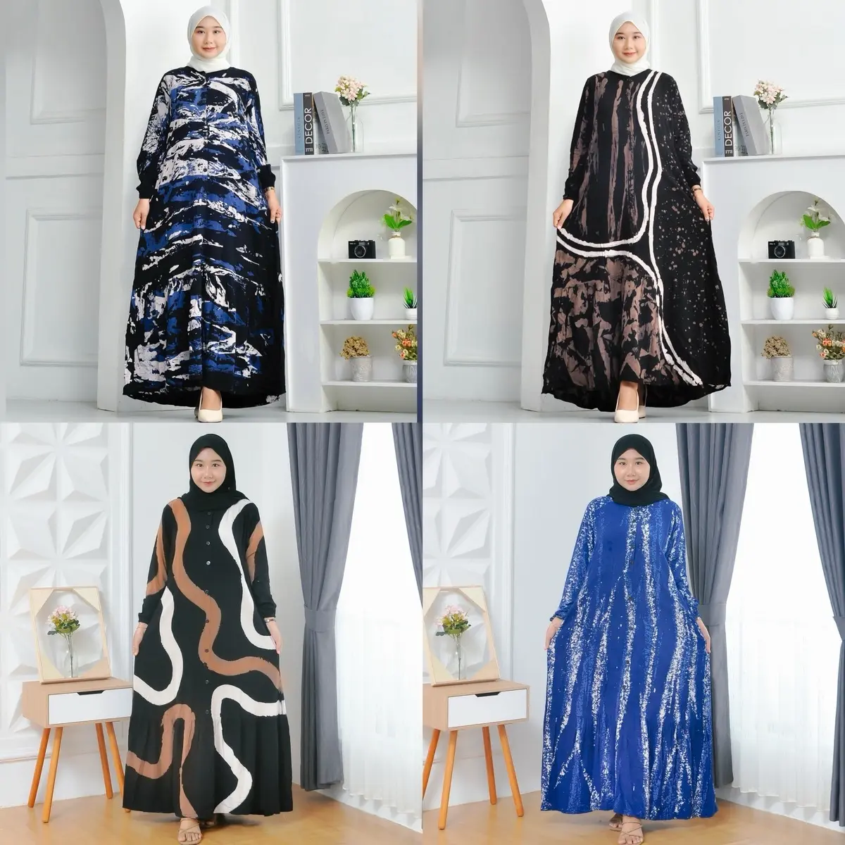 DASTER GAMIS BUSUI RAYON TWILL 100% PREMIUM CAP MALAMAN PEKALONGAN