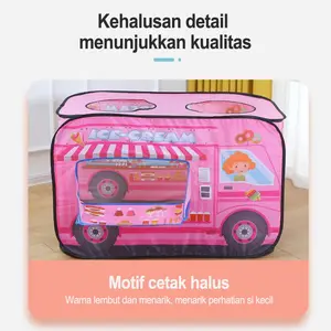 TENDA ANAK RUMAH POLICE POLISI / TENDA ANAK FIRE ENGINE / ICE CREAM/Tenda Mainan Luar Ruangan/ Portable Baby Tent Kid Crawling/Tenda Bus Indoor Permainan Luar Ruangan