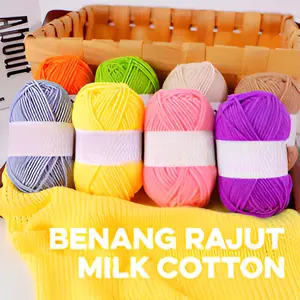 Benang Rajut Milk Cotton Katun Susu Sakura Milk MG002