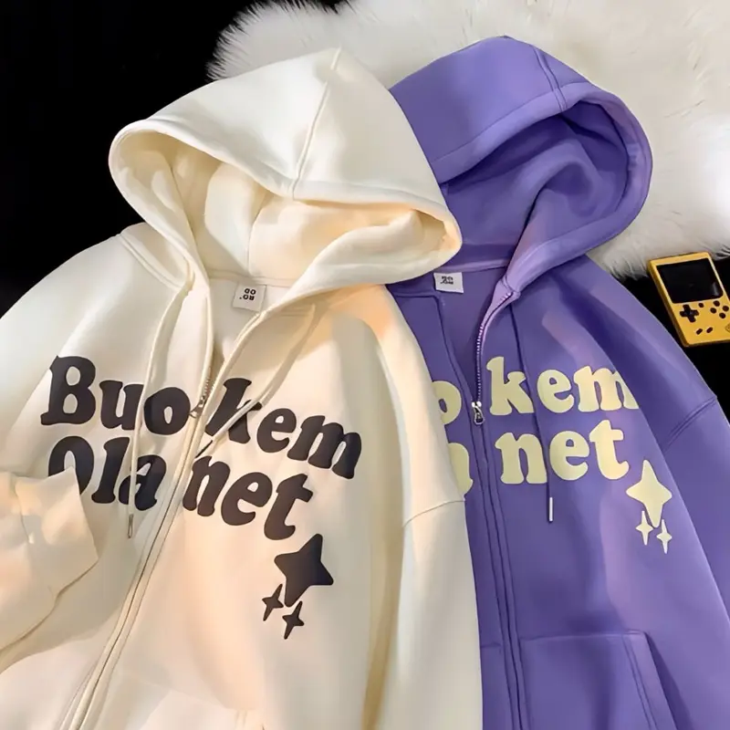 Zipper BUO KEM Y2K korean style harajuku  ullzang jaket hoodie sweater baseball ootd trend fashion viral terbaru anak muda jaman sekarang bigsize oversize pria wanita cewek cowok outfit santai remaja dewasa fleece tebal murah best seler jumbo modern S-6XL 2