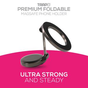 Trapo Premium Foldable Magsafe Phone Holder / One-hand Orientation / Foldable Accessories Compact Magnetic Smartphone Cellphone Mount Stand Folding phone  gadget