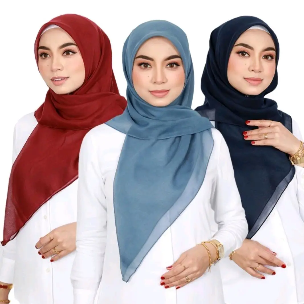 Tudung Bawal Cotton Bidang 45 Tudung Bawal  Square Hijab Dusty Pink