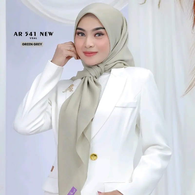 HIJAB ARRAFI √ AR 541 Jilbab Voal Polos Terlaris // Hijab Segiempat Voal Variasi Cutting Laser by AR RAFI Square 4