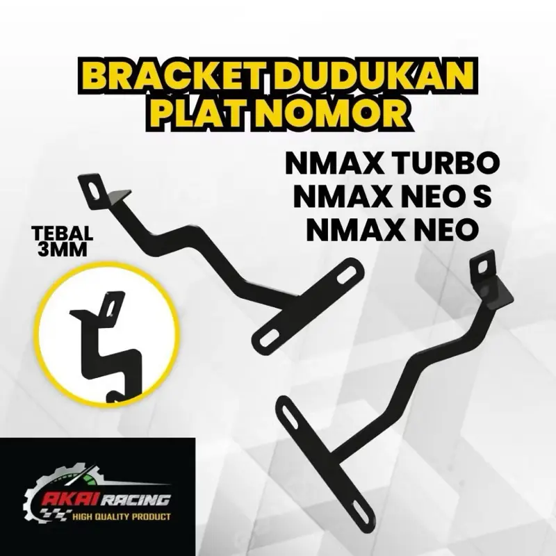Breket Tatakan Plat Nomor Dibawah Lampu ORIGINAL 100% AKAI Ready  Nmax Lama,Nmax New 2020,Aerox & Honda Pcx New