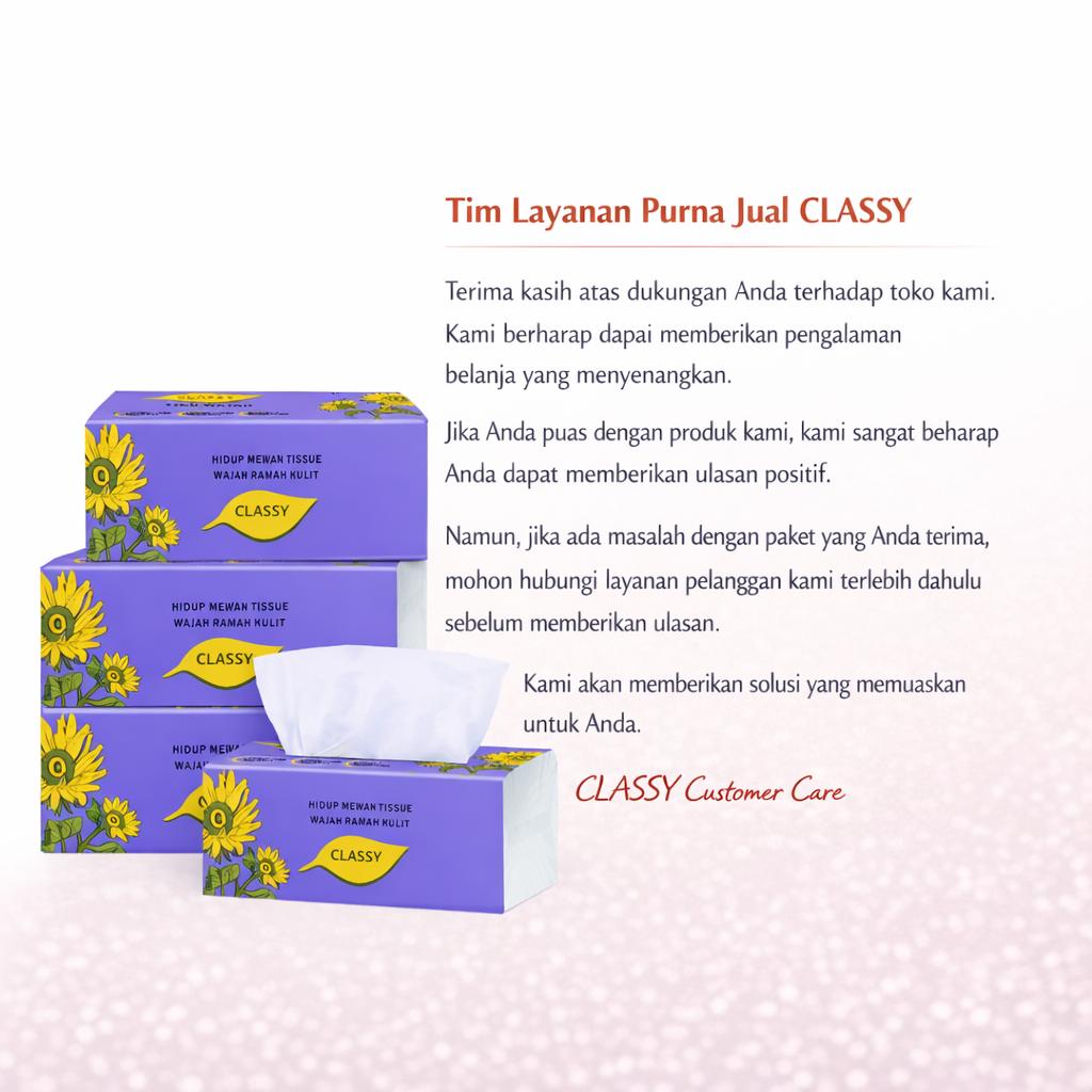 【Promo 】10 pcs Tisu wajah 300 helai 3ply Tisu murah gratis ongkir halus lembut aman untuk kulit bayi Ukuran tisu 155mm x 175mm -CLASSY