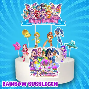 Cake topper RAINBOW BUBBLEGEM/Hiasan kue RAINBOW BUBBLEGEM XTRA