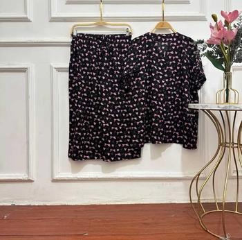 Product Review of [DasterHitsMalang] One Set Aira Celana Kulot Panjang 7/8 /One Set Kancing Depan/One Set Lengan Rempel/Setelan Wanita Baju Karet Katun Kerah Rayon Motif Atasan Busui Pendek Kotak from R**a h**9 0