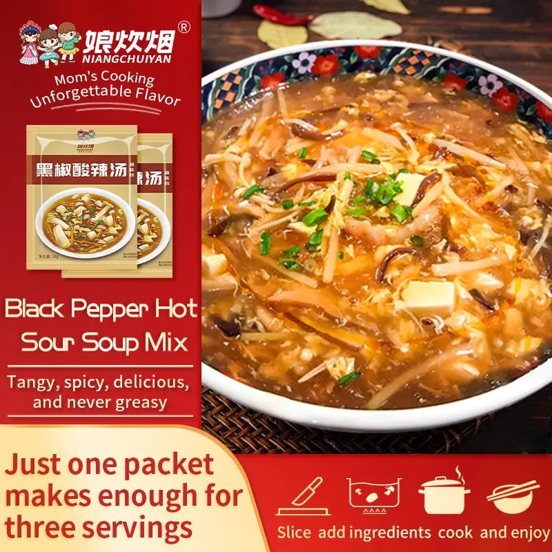 Niangchuiyan Black Pepper Hot and Sour Soup rempah Food Instant