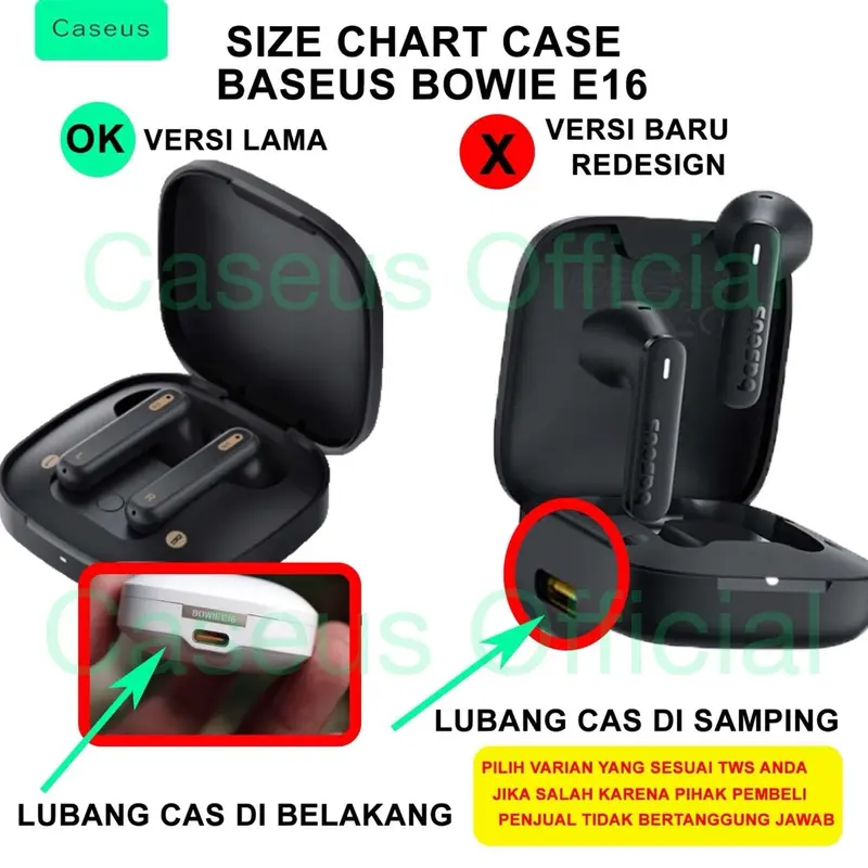 [HANYA CASE]Caseus Softcase For Baseus Bowie E16 Pelindung Case Berkarakter Lucu + Gantungan 1