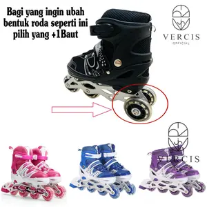 Vercis Sepatu Roda Anak Perempuan & Laki-laki Outdoor Model Terbaru Frame Aluminium Rem Kanan Tas Mudah Dibawa Kunci L 2pcs