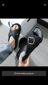 Product Review of Unisex outdoor slippers comfort cross straps slippers for men（size:40-44) Shoes Boy Footwear Walking Shoes Flipflop Slide from K**e ** 0