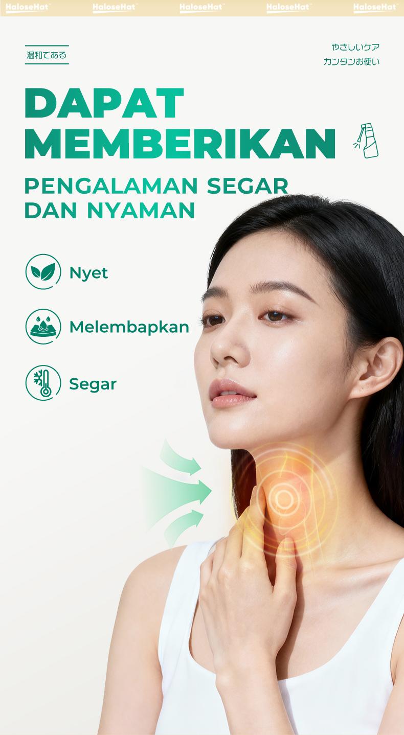 HaloseHat Gel Tenggorokan dengan Bunga Kacang & Daun Mentah - Menenangkan Keringan & Kramatan, Tidak Kental, 20g