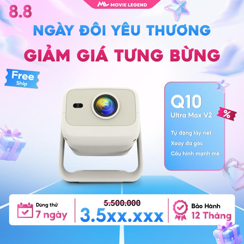 [ HN_Khung Màn] Máy Chiếu Q10 Ultra Max Version 2 - Máy Chiếu Movie Legend, Hỗ Trợ Full HD