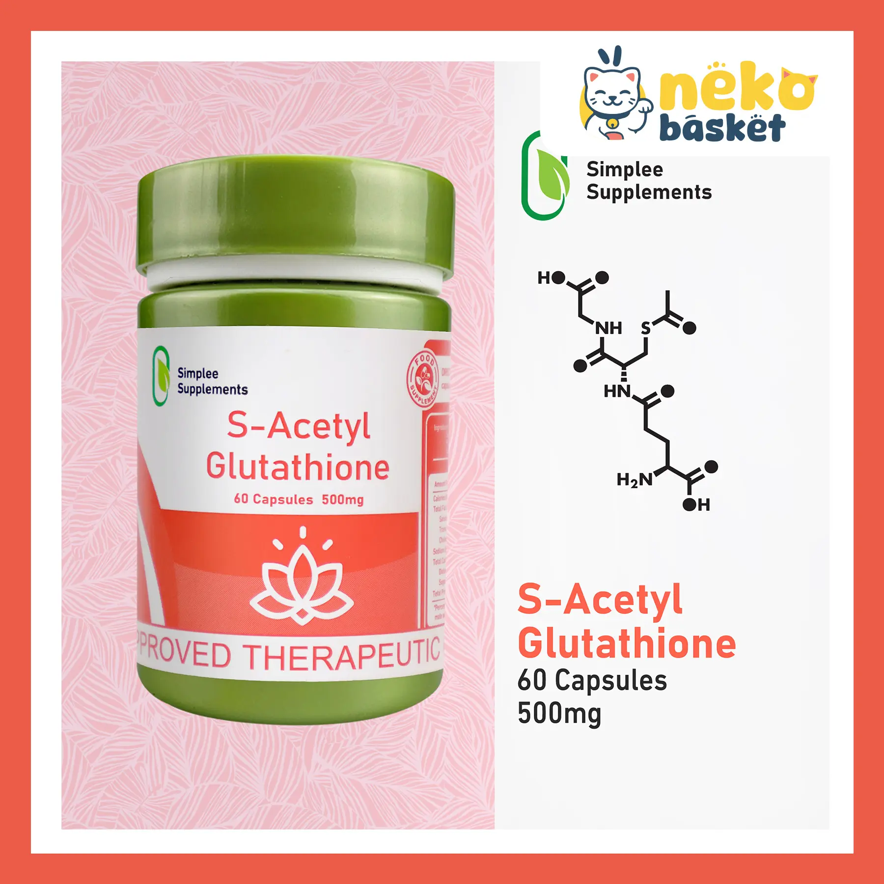 Simplee S-Acetyl Glutathione Collagen Capsule Supplements FDA Approved | 500mg | 60 Capsules With Collagen, Simplee S-Acetyl Glutathione Collagen Capsule Supplements FDA Approved | 500mg | 60 Capsules With Collagen,