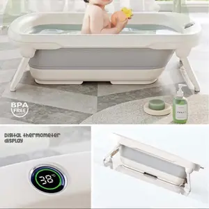 Bak Mandi Bayi Lipat Right Start Baby Bathtub With Digital Thermometer