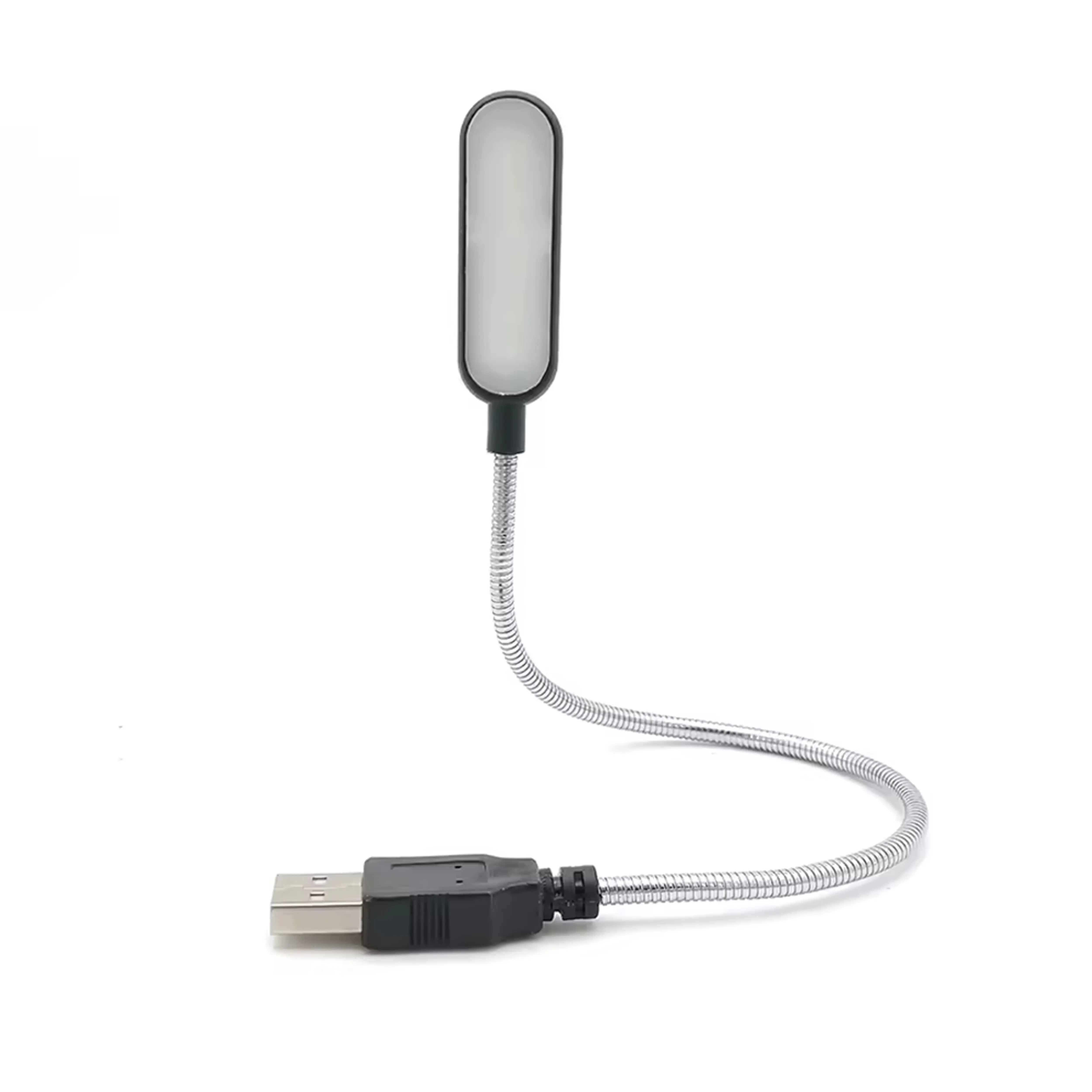 Lampu USB Fleksibel Mini Portable Reading Emergency Lamp 4 LED Cahaya Cool / Warm Hitam Plastik