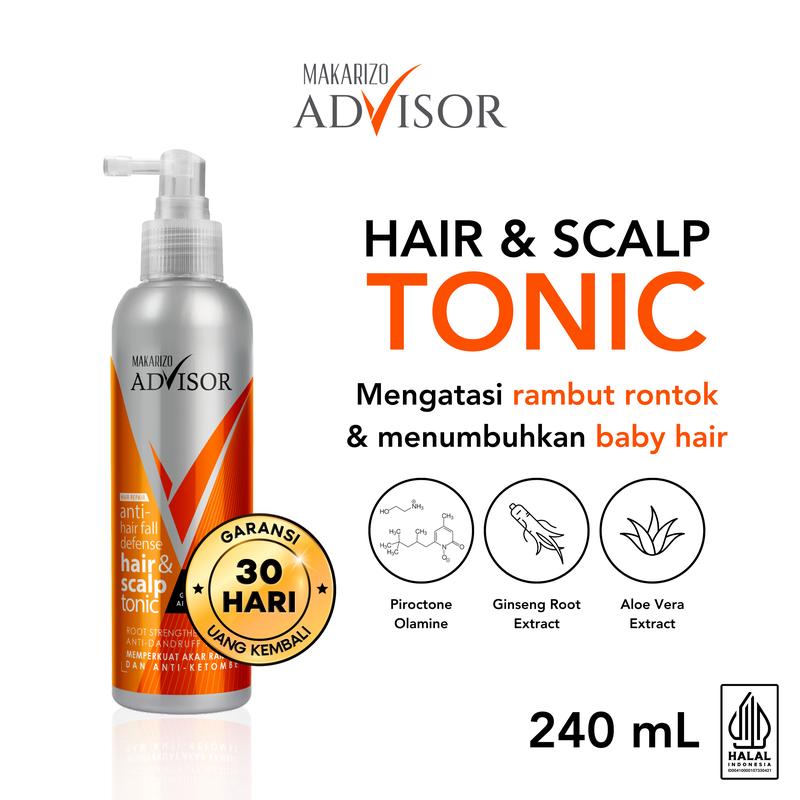 Makarizo Advisor Hair & Scalp Tonic 240mL - 2 in 1 Untuk Rambut Rontok dan Ketombe / Memperkuat Akar Rambut 0