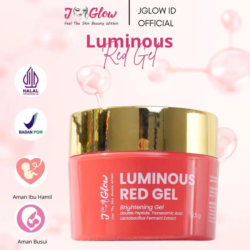 JGLOW - Luminous Red Gel- 12,5 gr Mencerahkan Wajah Acid Hitam Pencerah Muka Kusam Perawatan Pelembab Mengencangkan Berminyak 0