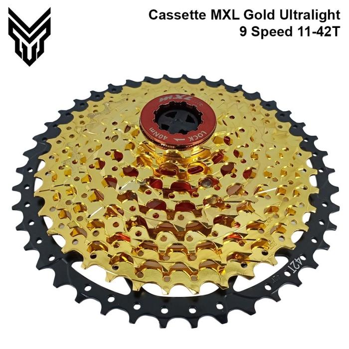 Gambar MXL Cassette Gear Sepeda MTB Gravel 9  Speed 11-42T Gold dari Happy Bike Kota Administrasi Jakarta Selatan Tokopedia
