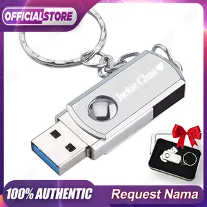 (TIDAK ADA LAGU) Request Ukir Nama Flashdisk 32GB USB 2.0 Flash Drive Metal High Speed Logam Tahan Air Otg (Kotak Hadiah Logam)
