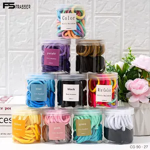 Set Ikat Rambut Wanita Free Box Aksesoris Warna Warni Hair Kepang Premium Anti Melar IKRB 01 Scrunchies - Hitam