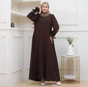 SB-TERBARU Gamis mutiara bahan sabrina anti uv gamis polos elegan