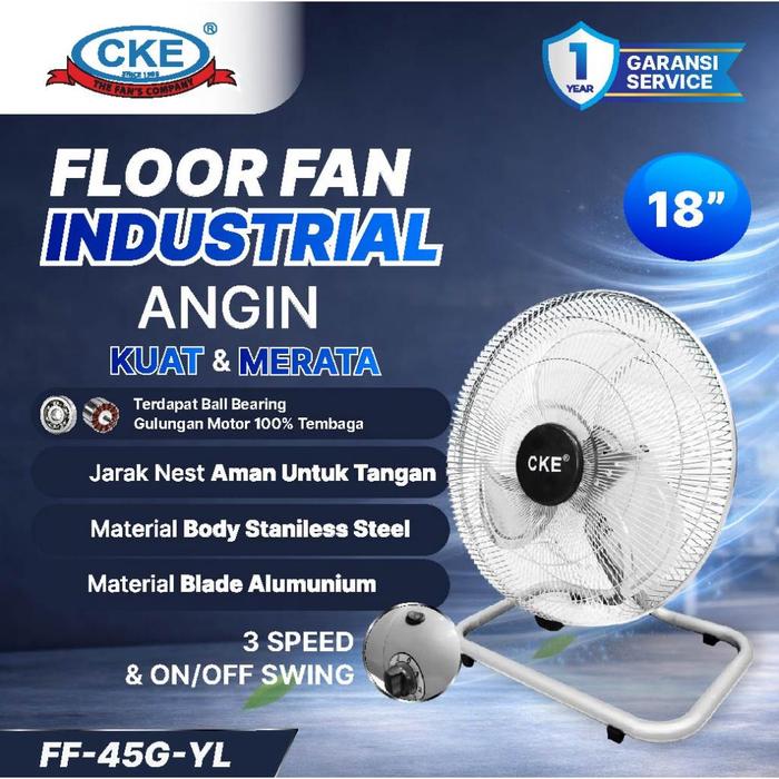 Gambar CKE Kipas Angin Lantai Tornado 18 Inch 220V Industrial Floor Desk Fan Angin Kuat Stainless Steel dari Kipas Online CKE Kota Administrasi Jakarta Barat Tokopedia