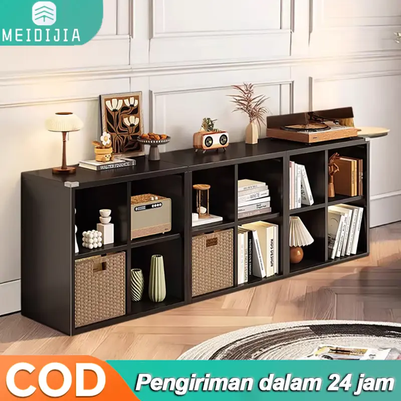 Rak buku Minimalis Rak Besi Penyimpanan Multi Skenario 3/4/6/8 Kompartment Lemari Rak Baja Anti Karat untuk Rumah Tamu Kamar Anak