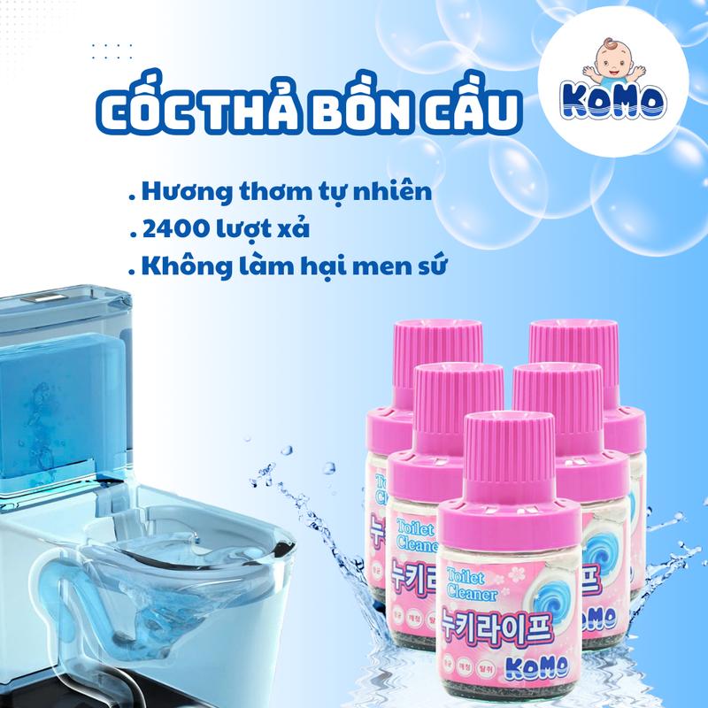  Combo 05 Cốc Thả Bồn Cầu KoMo Sáp Tan Chậm 2400 Lượt Xả 386g Hương Hoa Oải Hương Kháng Khuẩn Làm Sạch Nhà vệ sinh KoMo Toilet Cleaner 