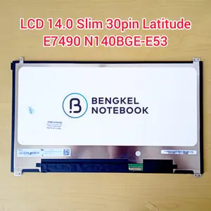 LCD 14.0 Slim 30pin Latitude E7490 E7480 N140BGE-E53 NT140WHM-N42 LP140WHU-TPN1 Kuping Kiri 1 Lubang Kuping Kanan 2 Lubang