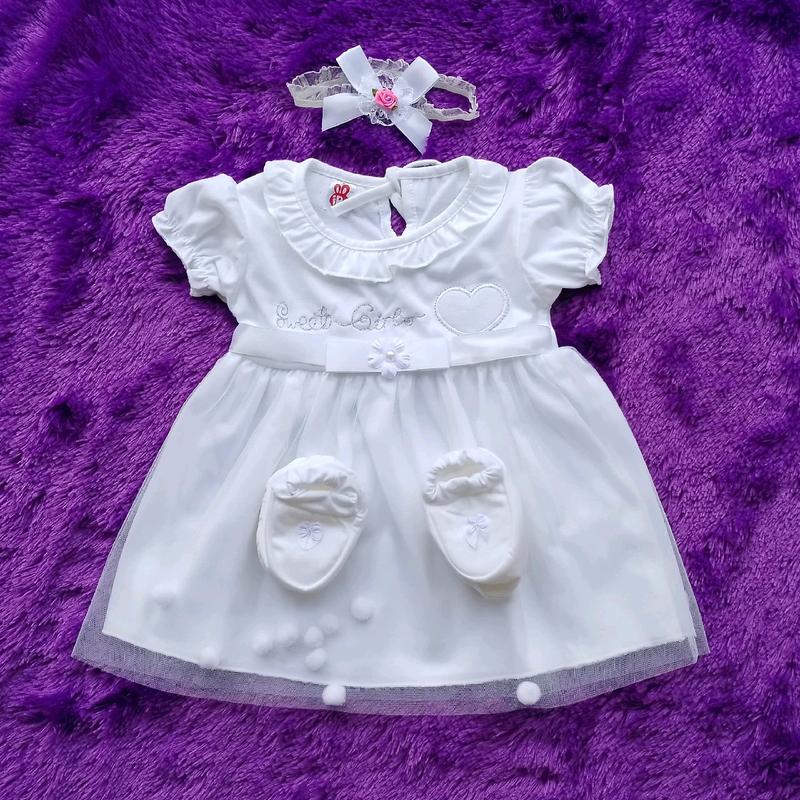 Baju Bayi Perempuan 0-12 Bulan/Dress Bayi Putih/Dress baby 1 Set/Dress+Bandana+Sepatu/Gaun Bayi Viral /Dress Bayi korea/kado bayi nb / Fashion baby/ Parsel/PURPLE BABY 2