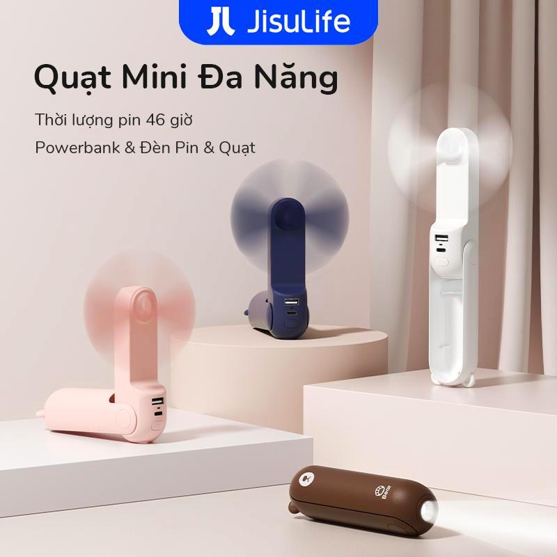 【JisuLife Quạt Mini Cầm Tay Chạy Bằng USB Có Thể Gập Lại Thì Thầm Và Yên Tĩnh Có Đèn Led Thích Hợp Cho Người Hâm Mộ Cầm Tay