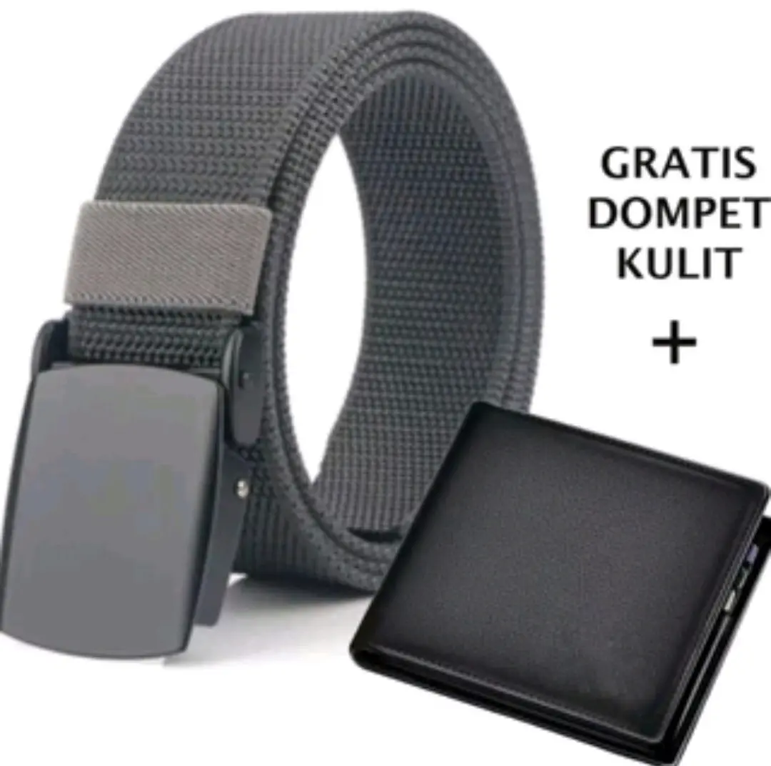 Ikat Pinggang Pria Kulit Premium 120cm Anti X-Ray dengan Bonus Dompet