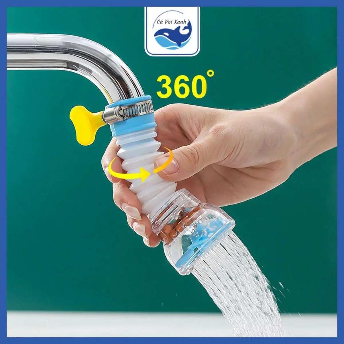 Bộ lọc kết nối với vòi nước, linh hoạt dễ sử dụng, tiện lợi, chống rò rỉ nước, có thể xoay 360 độ, có thể kéo dài rút ngắn