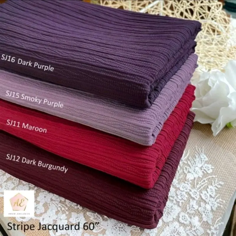 WRINKLE VISCOSE RIB STRIPE JACQUARD Bidang 60 Kain Pasang Fabric