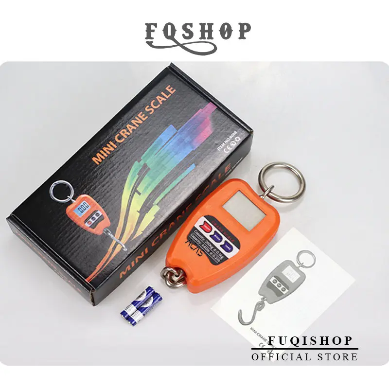 OCS MINI-200 kg Timbangan Digital 200kg GantungFree Batrai Digital LED Hook Besi Orange Hitam LCD Smart Crane Hook Scale Hanging Besi Kapasitas 200 KG 2