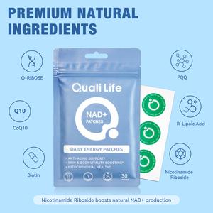 Tampalan NAD +, Bekalan 30 Hari, Tampalan Undur, Menyokong Penghasilan NAD +, Mengandungi NMN dan Resveratrol, Vegan, Pek 1 Bulan