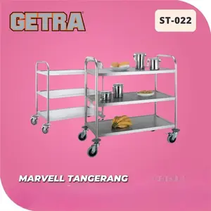 GETRA ST-022 TROLLEY MAKANAN DAN MINUMAN STAINLESS GARANSI RESMI
