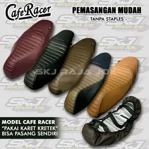 Cover Jok Model Caferacer Cover Jok Motor (PAKAI KARET) Anti Ribet Vario, Beat, Scoopy, Pcx, Nmax, Aerox, Dll.