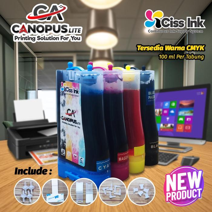 Gambar CANOPUS Lite Tinta Infus / Ciss Modifikasi Printer tabung 100 Ml 4 Warna dari Wahana Data Surabaya Kota Surabaya Tokopedia