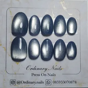 kuku palsu dengan warna cateye Hias Hand Made Wedding Lamaran 3D Handmade Nail Cat