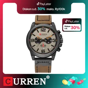 Jam Tangan Pria Analog Tali Kulit Chronograph CURREN 8314