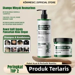 KORMESIC Shampoo Rosemary Murni 500ml Solusi Rambut Rontok & Berminyak Formula Lembut Non-SLS BPOM Anti Hair Fall Control dengan Jahe Niacinamide Vitamin B5