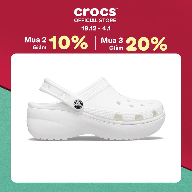  Giày Clog Nữ Crocs Classic Platform - White - 206750-100 