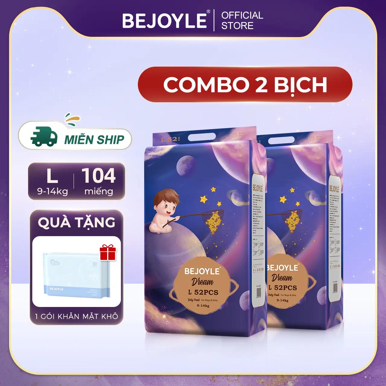 【Combo 2 bịch】Bỉm Tã Dán Quần Bejoyle Dream Tã Dán Sơ Sinh Cho Bé Trẻ Em Đủ Size S/M/L/XL/XXL/XXXL/ XXXXLBé trai Bé gái Trẻ-mới tập đi Trẻ sơ sinh Em bé