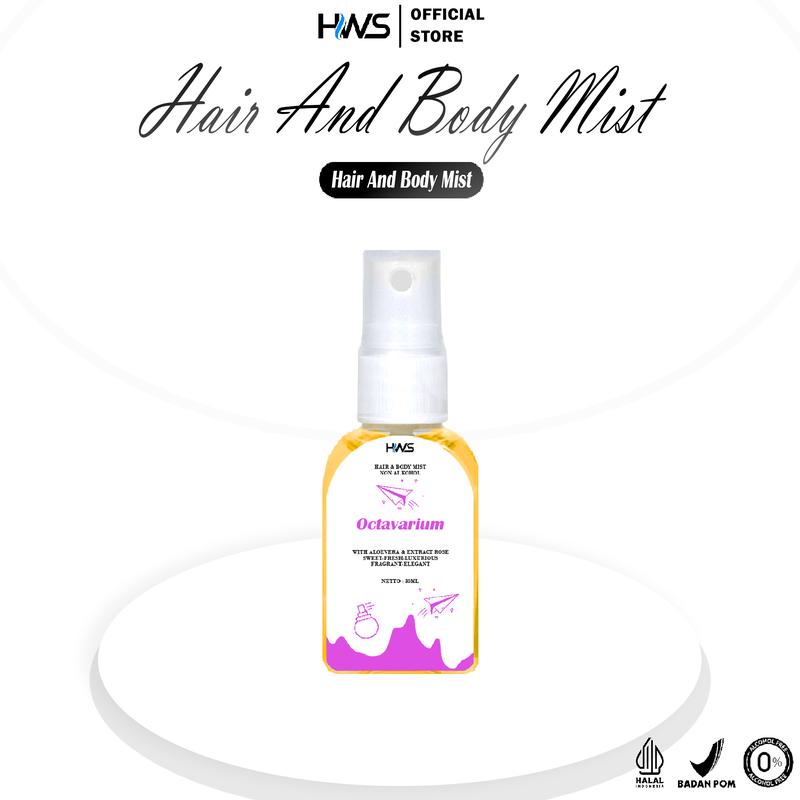 Perfume Terlaris Dapat 5 Botol Parfum Hair & Body Fragrance Mist Hws Parfum 30mL with Vitamin E and Aloe Vera Wangi 4